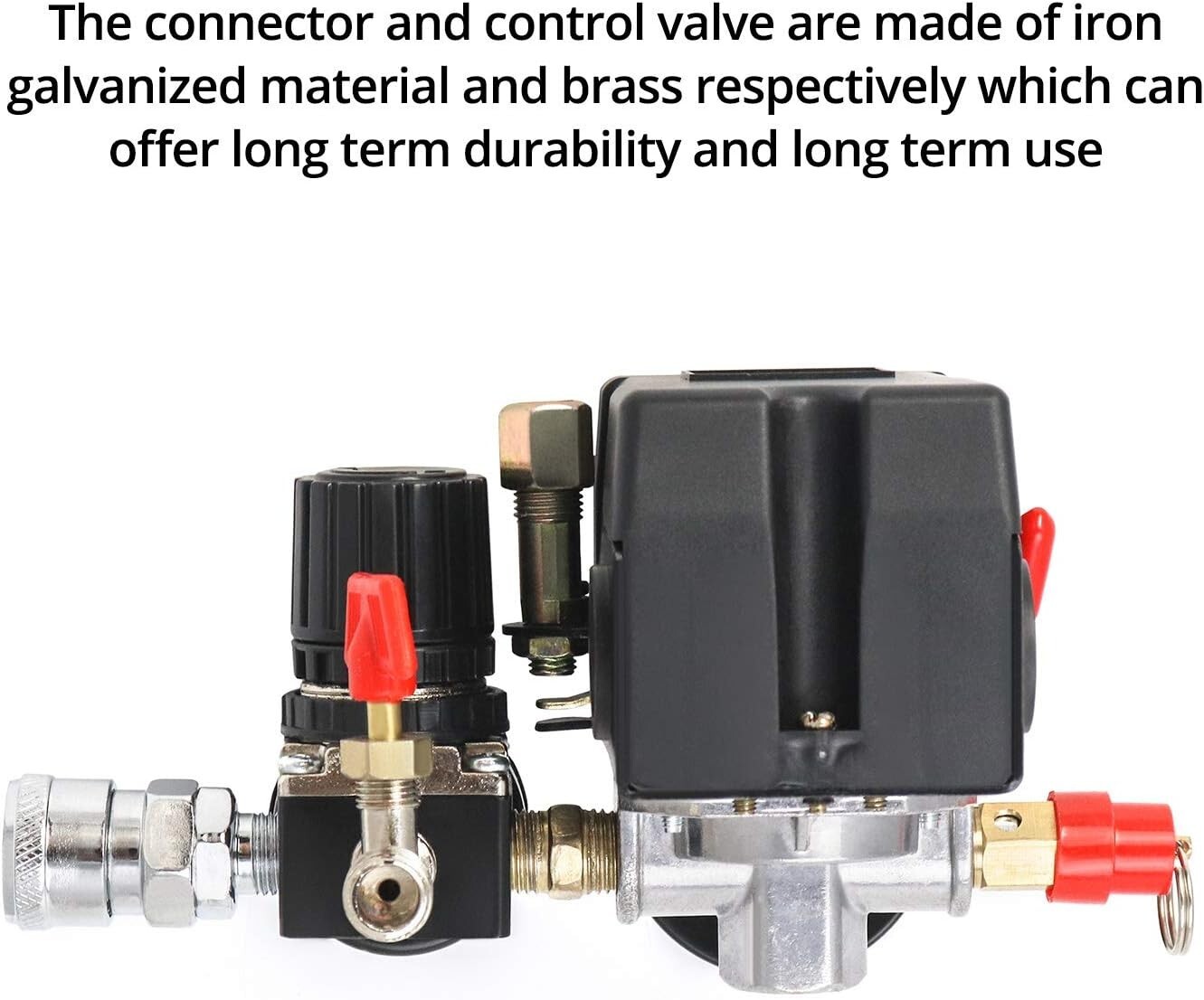 Air Compressor Pressure Switch Control Valve 90-120PSI Pressure Regulator Gauge