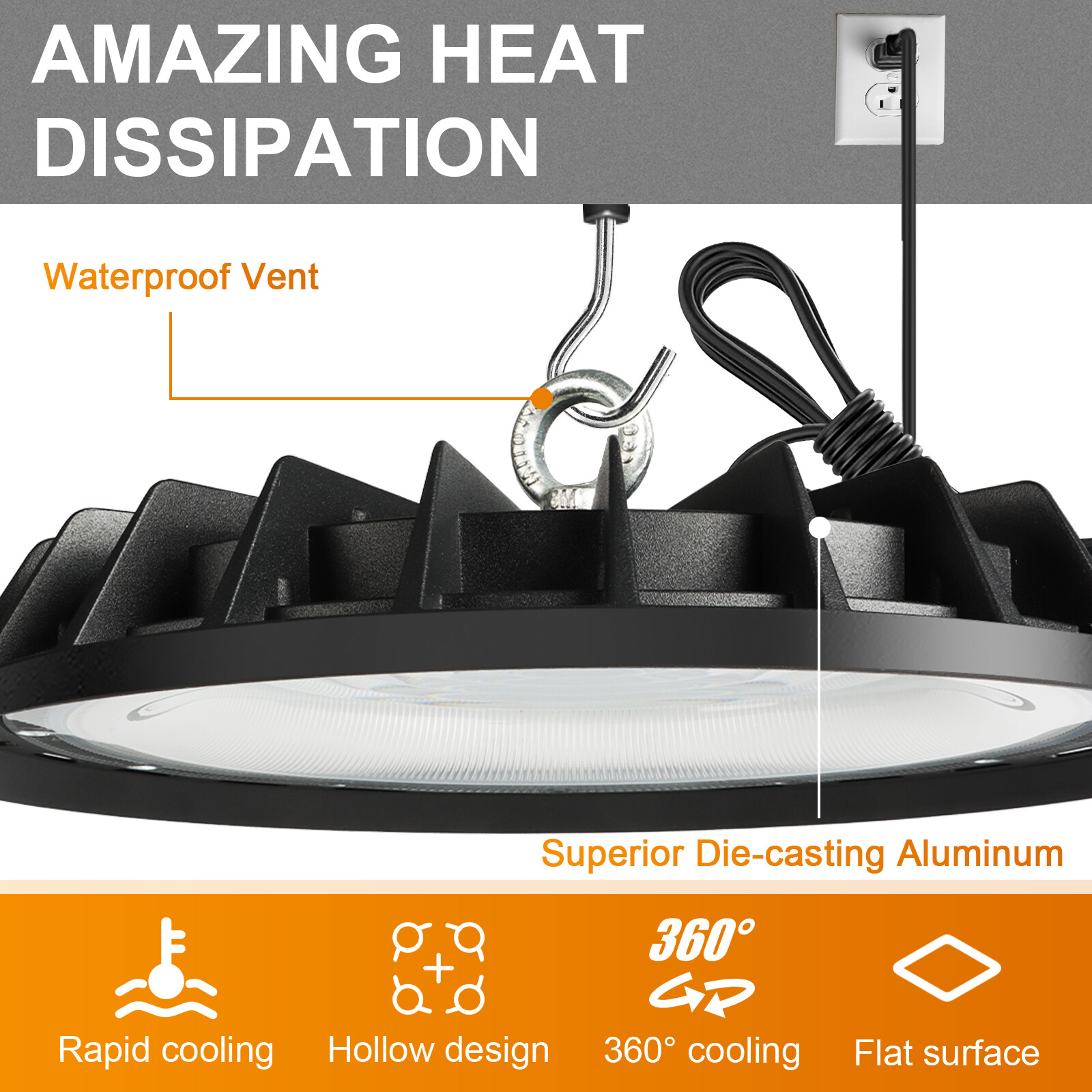 300W UFO Led High Bay Light Industrial Commercial Factory Warehouse Shop Light