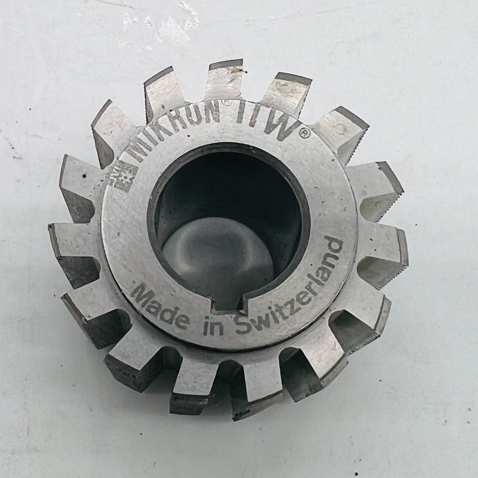 Mikron Fine Pitch Gear Hob #719222 Pitch Mod 56 P.A. 20° 3/4″ Bore Switzerland