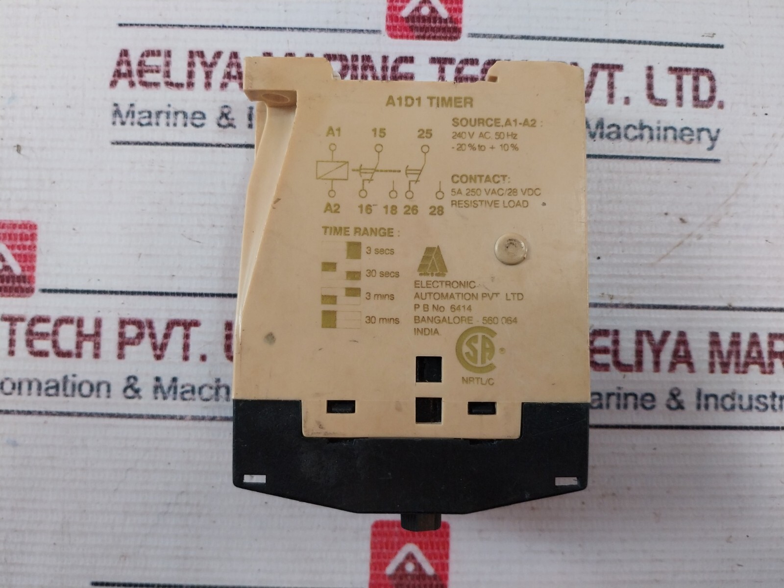Electronic Automation EA A1D Timer 3 Secs – 30 Mins.