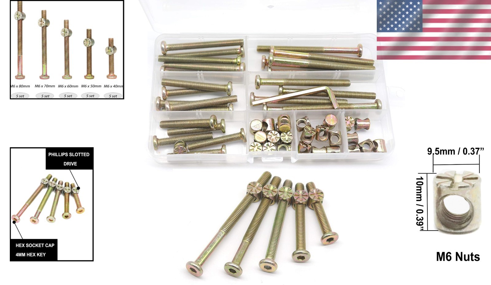 Dream on Me 25-Piece Crib Screws & Bolts Kit – Durable Carbon Steel Assortment