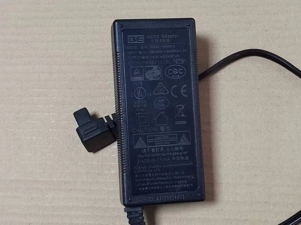 1X GM95-145600-D 14.5V 6.0A 87W 12/24V Car Refrigerator Power Adapter
