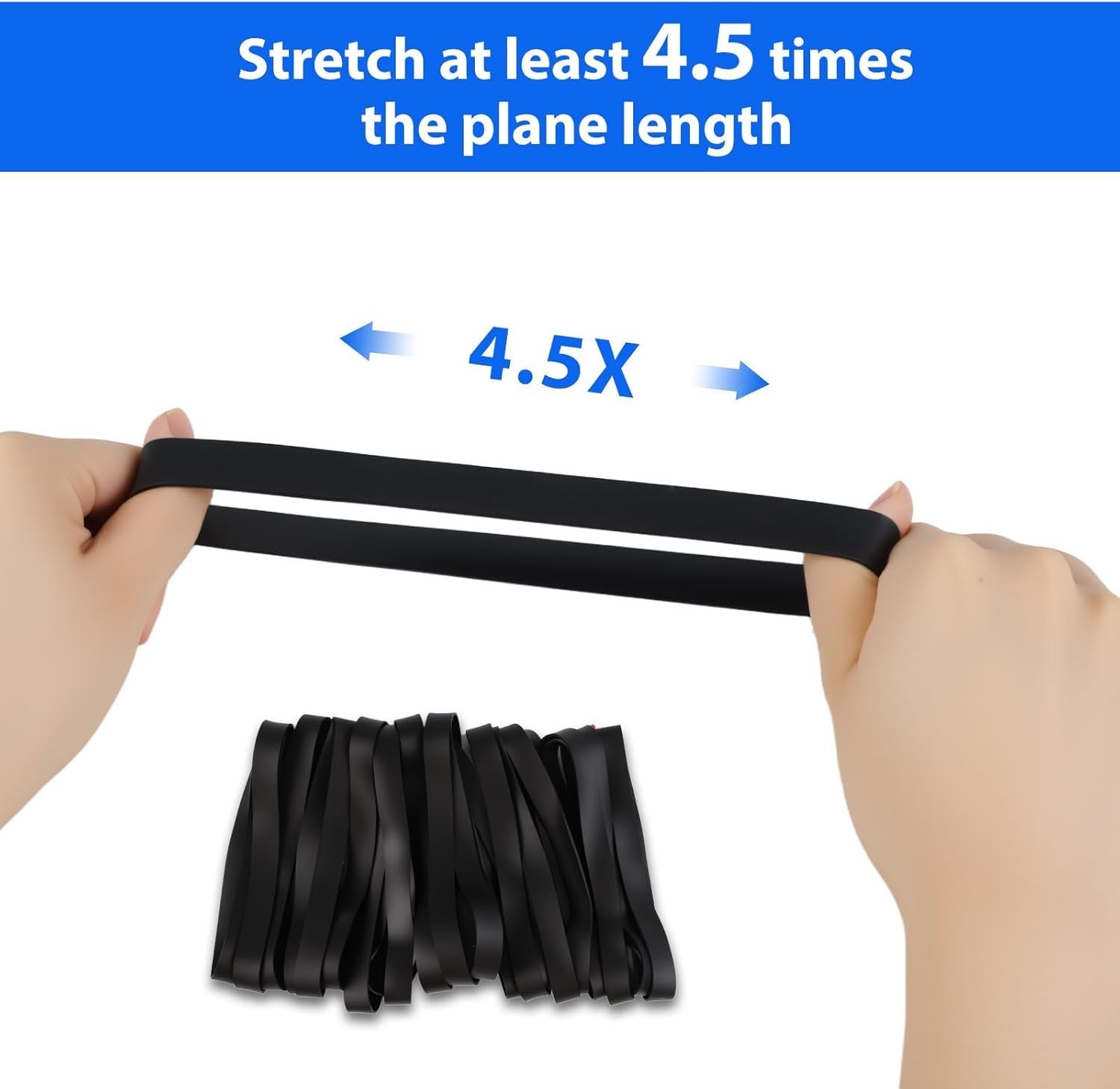 Large Rubber Bands Heavy Duty, 22 Pcs Size 107 Black Rubber Bands