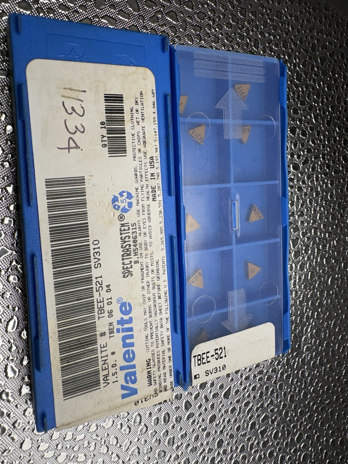 VALENITE Indexable Carbide Inserts TBEE-521 SV310 New Lot Of 2 Partial Boxes