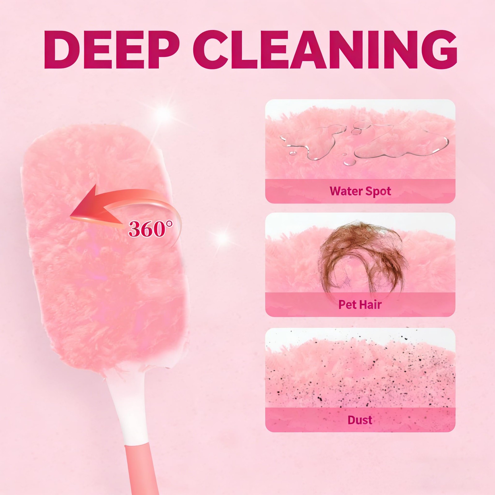 Pink Duster Refill for Swiffer Duster, 30 Count 30 & 1 Handle (Pink)