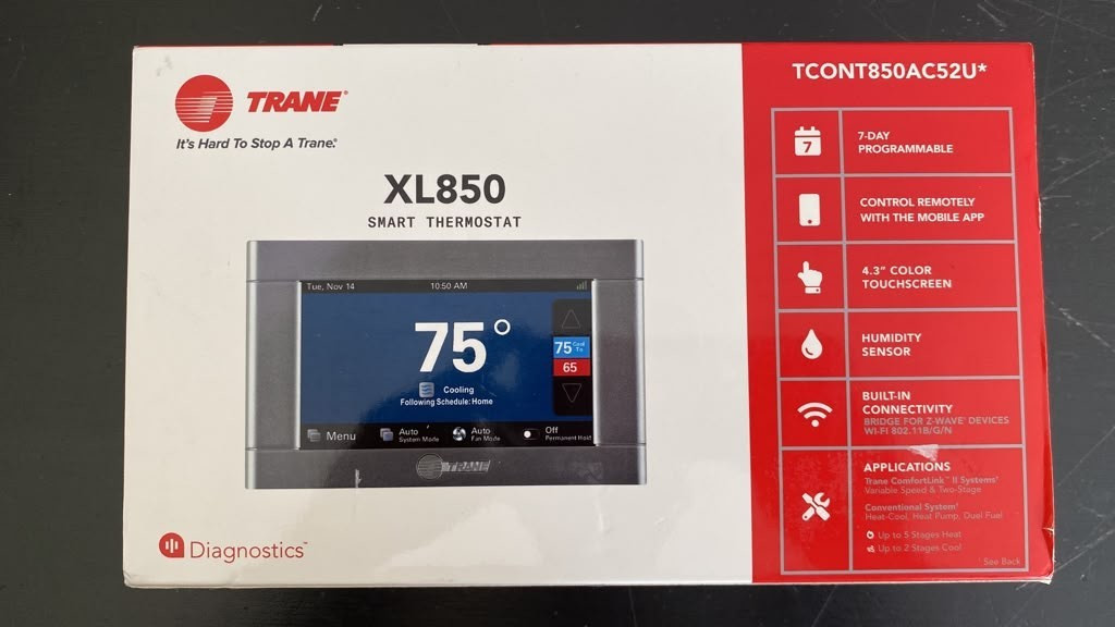 Brand New Trane XL850 Smart Control Thermostat – Model TCONT850AC52UA