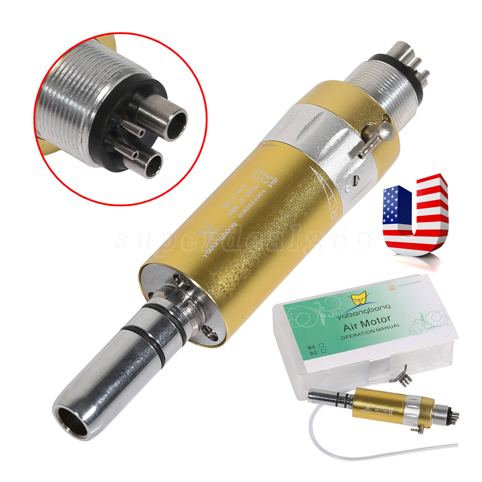 1-10 Dental low speed handpiece contra angle latch 2.35mm bur f/ NSK E-type st