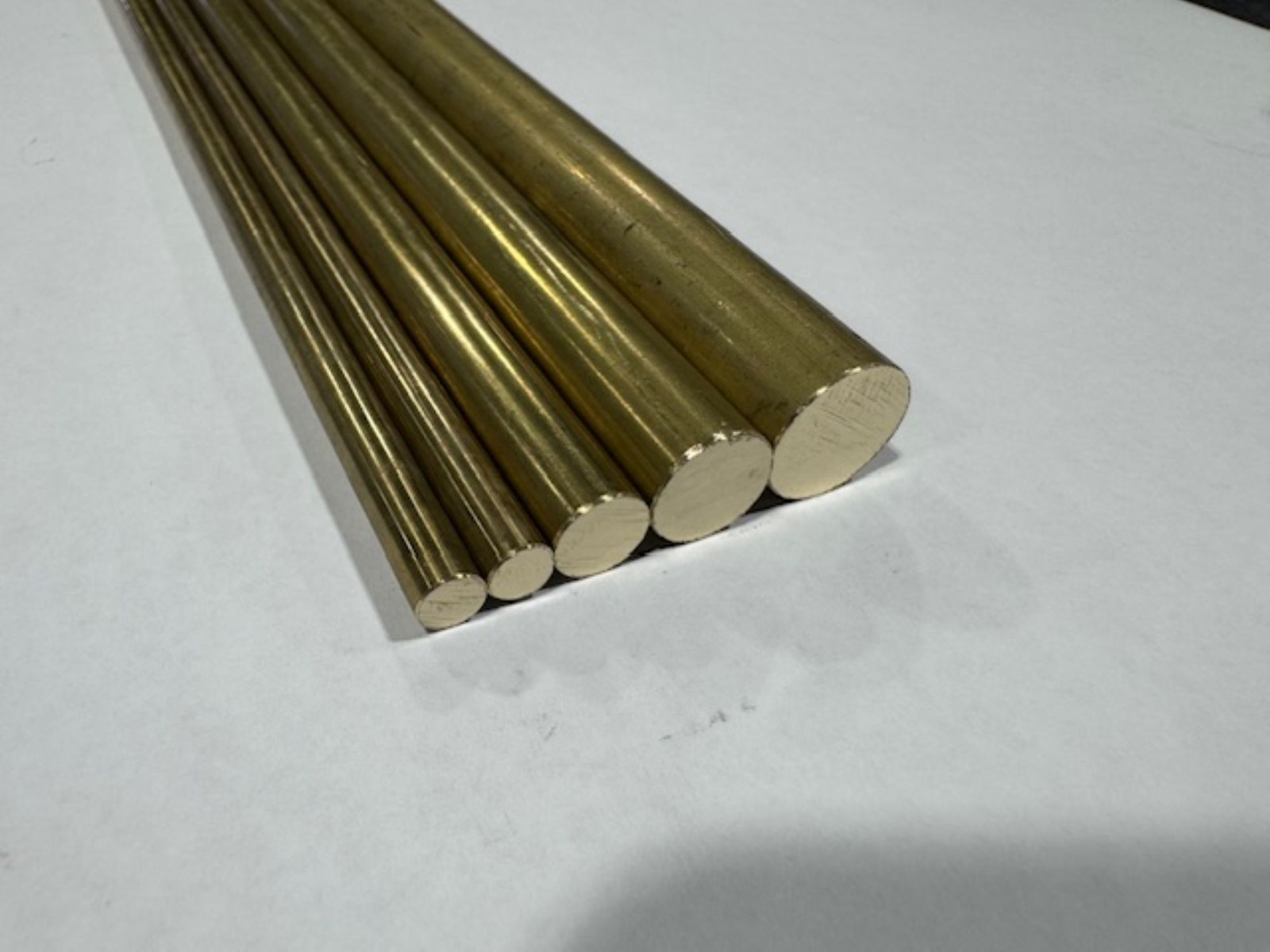 5 Pieces 1/4″ (2) ,3/8″ ,1/2″ & 5/8″ 360 Brass, Solid Round Rod ~ 12″ Long