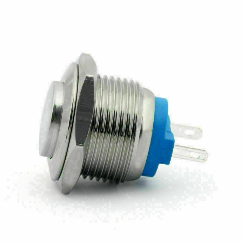 16mm 2 Pin Normally Closed Momentary NC Metal Push Button Switch 36V/2A