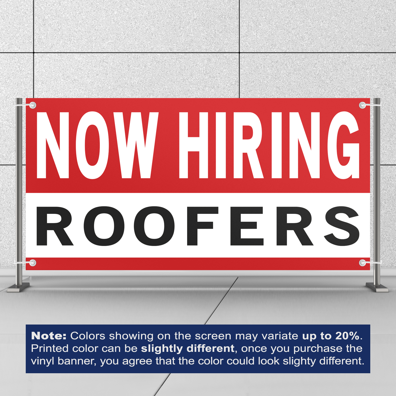Now Hiring Roofers 13 oz Heavy Duty Vinyl Banner Roofing Jobs Available Sign
