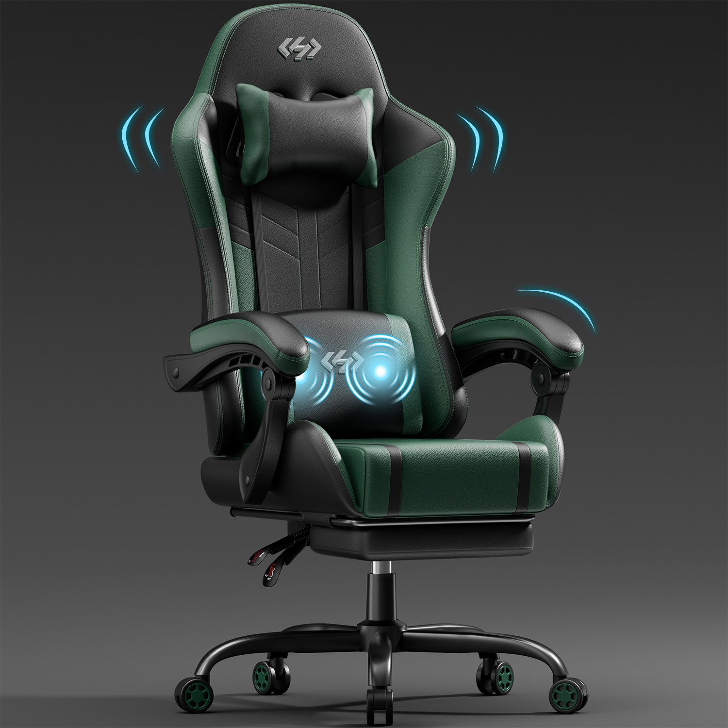 Massage Gaming Chair with Footrest, Computer Chair with Headrest, Gamer Chair