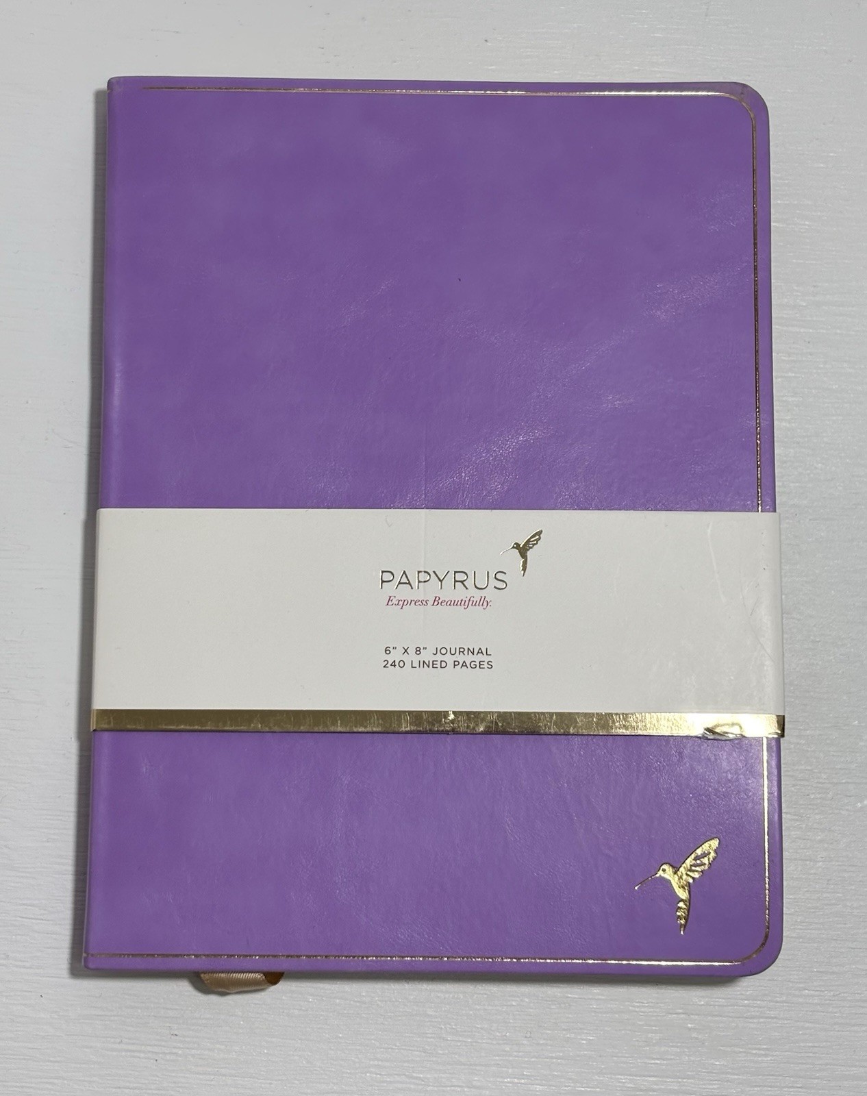 PAPYRUS Purple Ruled Gilded Notebook Journal 240 Ivory Lined Pages with Bookmark
