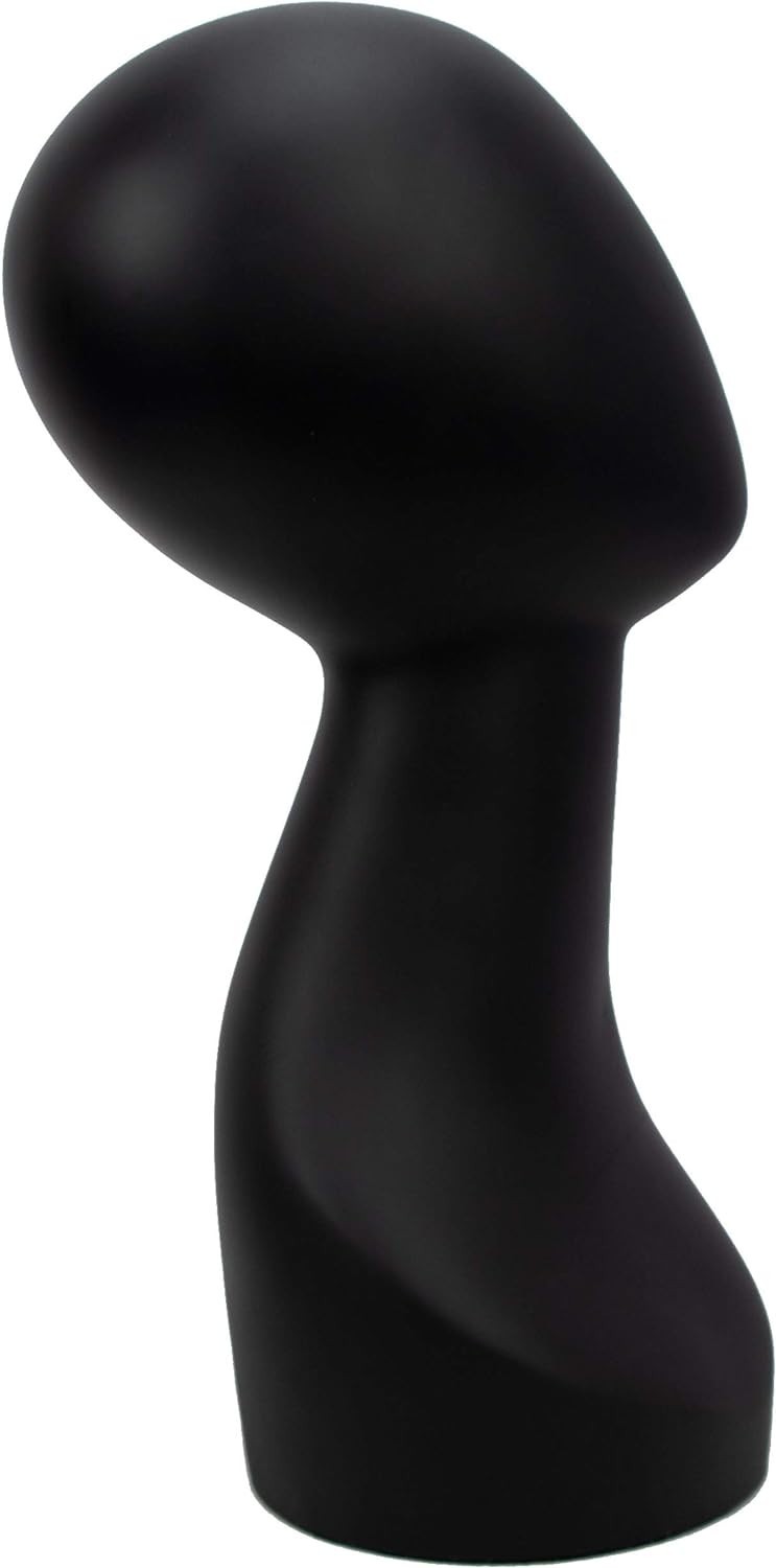 18″ Black Abstract minimalist Mannequin Head shoulder Wig Display Bust Stand