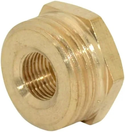 2pcs 1/8″ NPT Male To 1/2″ NPT Female Brass Reducer Thread Hex Bushing Brass Thr