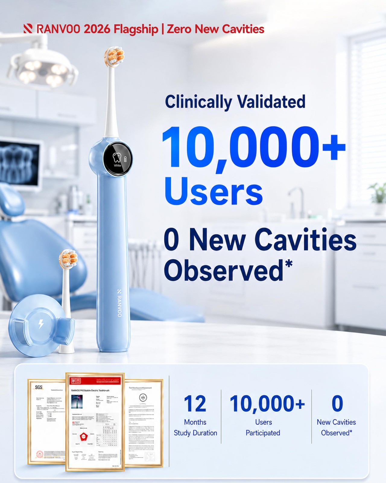 AirJet X3 Enamel [Powerful Anti-Cavity] [Max Interdental Clean] Toothbrush, O…