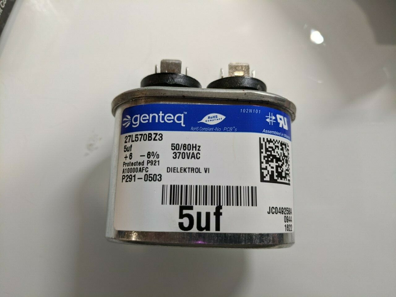 (10) TOTALINE HVAC CAPACITOR P291-0503 5910-01-407-0503 VOLT 370 50/60Hz GENTEQ