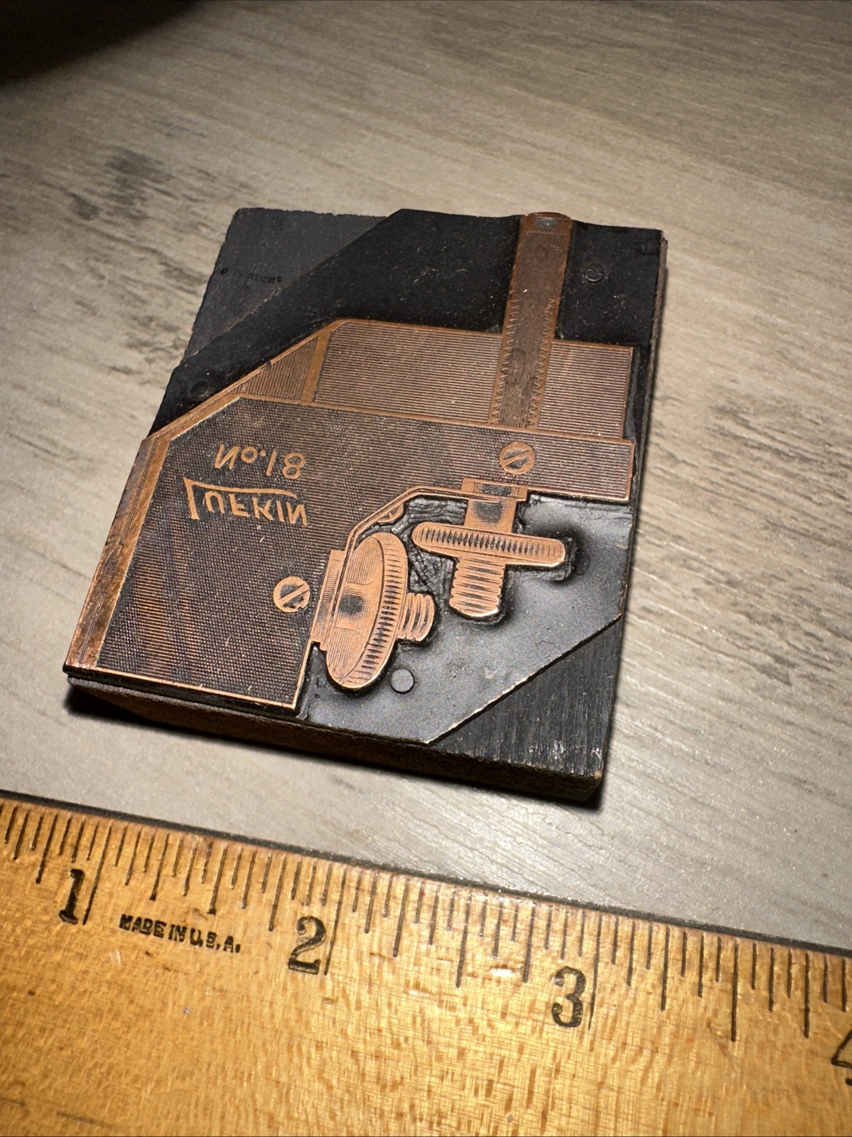Printing Letterpress Print Block ( Lufkin No.18 ) Nice Image! Old Tool