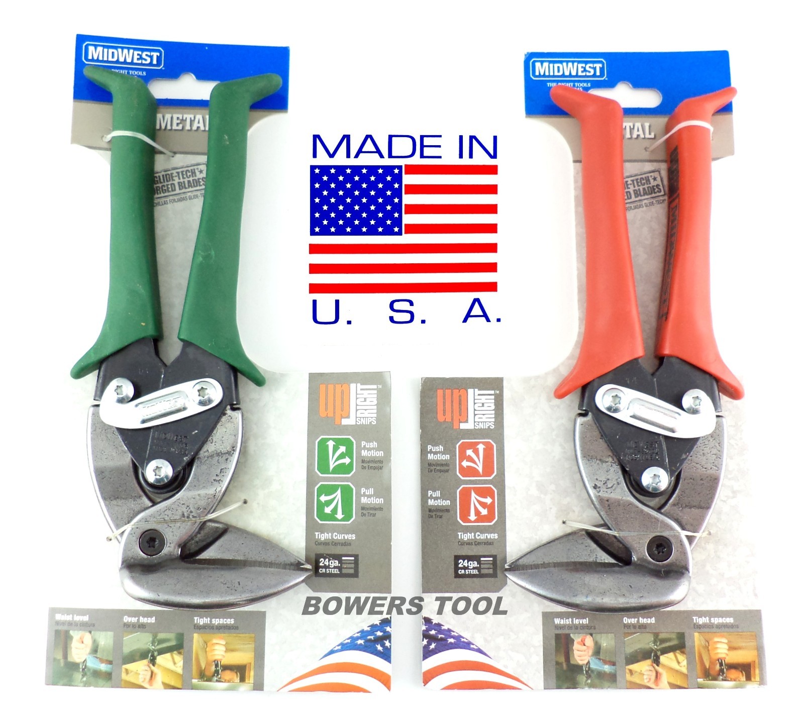 Midwest Upright Snip Set Right Angle MWT-6900R & 6900L MADE IN USA Left Right Up