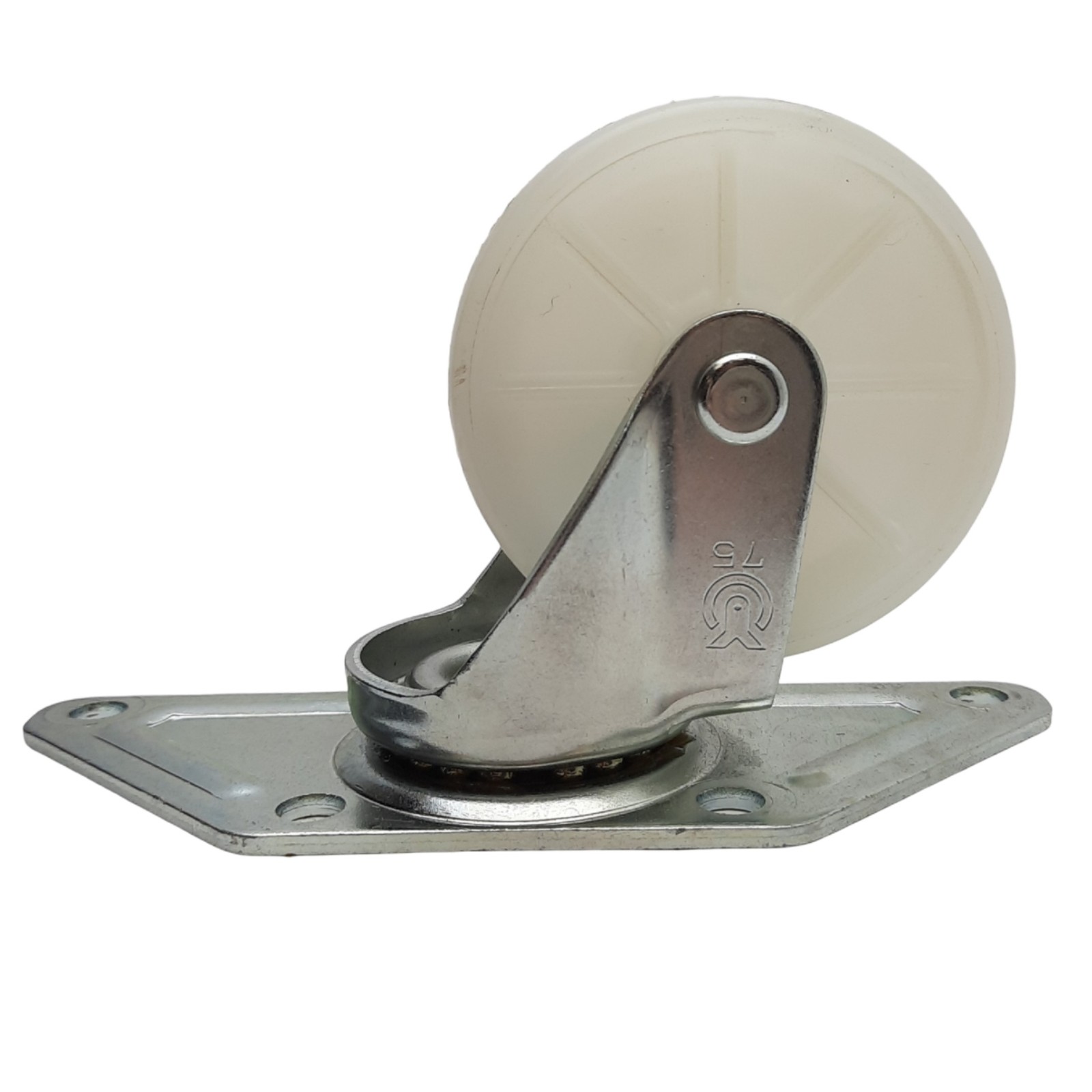 Lot of 4 Swivel Caster ø3in Wheel, 4xø0.3in Holes, 6.125in x 2.2in