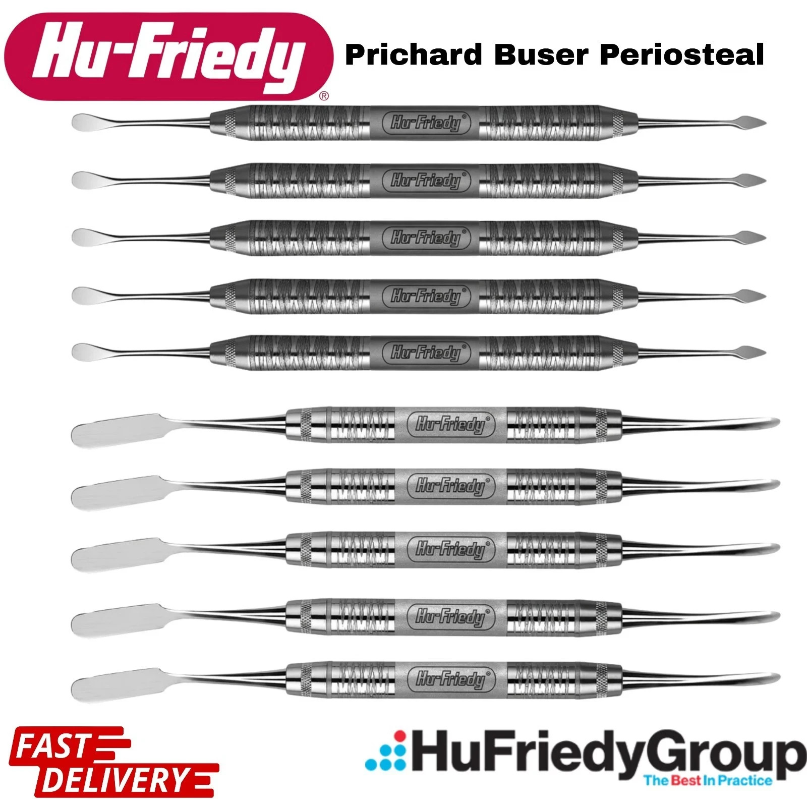Hu-Friedy Lot of 10 PCs 3 Prichard PPR3S6 & Buser PPBUSER6 Periosteal Elevator