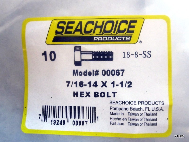 Seachoice 7/16-14 x 1 1/2 Hex Cap Screw SS 10/ Sc0121 00067