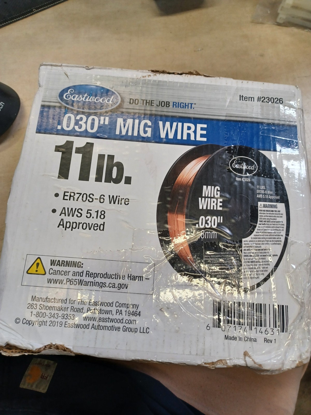 Eastwood .030 11 lb Solid Mig Bronze Copper Metal Fabrication Welding Wire Spool
