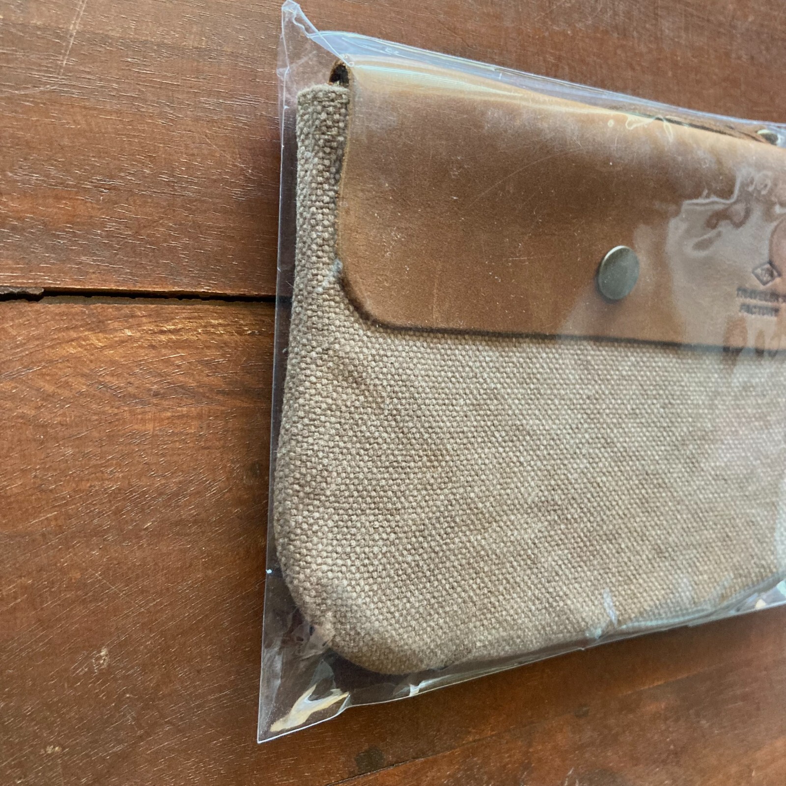 TRAVELER’S FACTORY Canvas Pouch Beige SS size W17.0xH12.0cm,W6.6xH4.7in