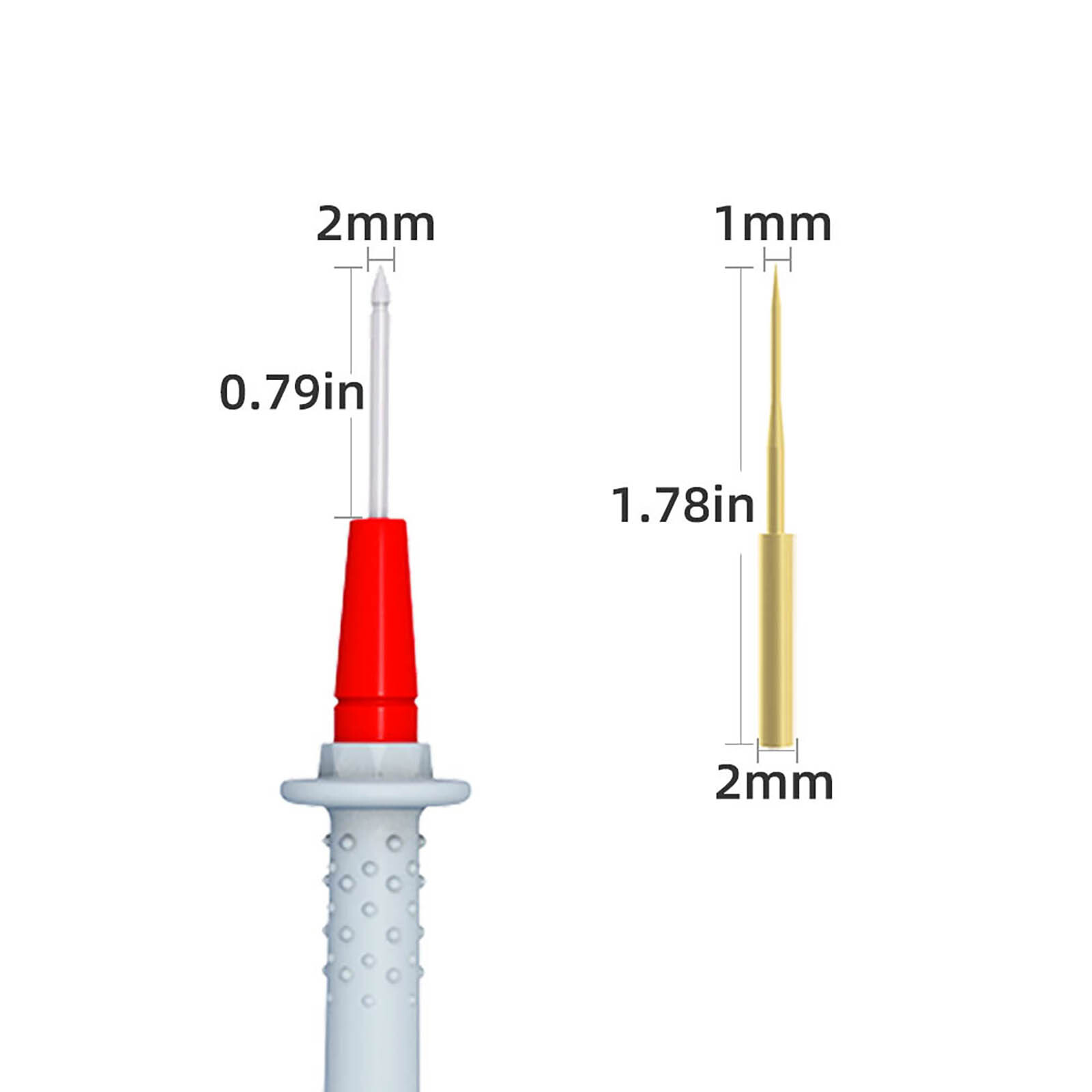 Silicone Multimeter Test Leads Kit with Gold-Plated Precision Sharp Probes 4.9ft