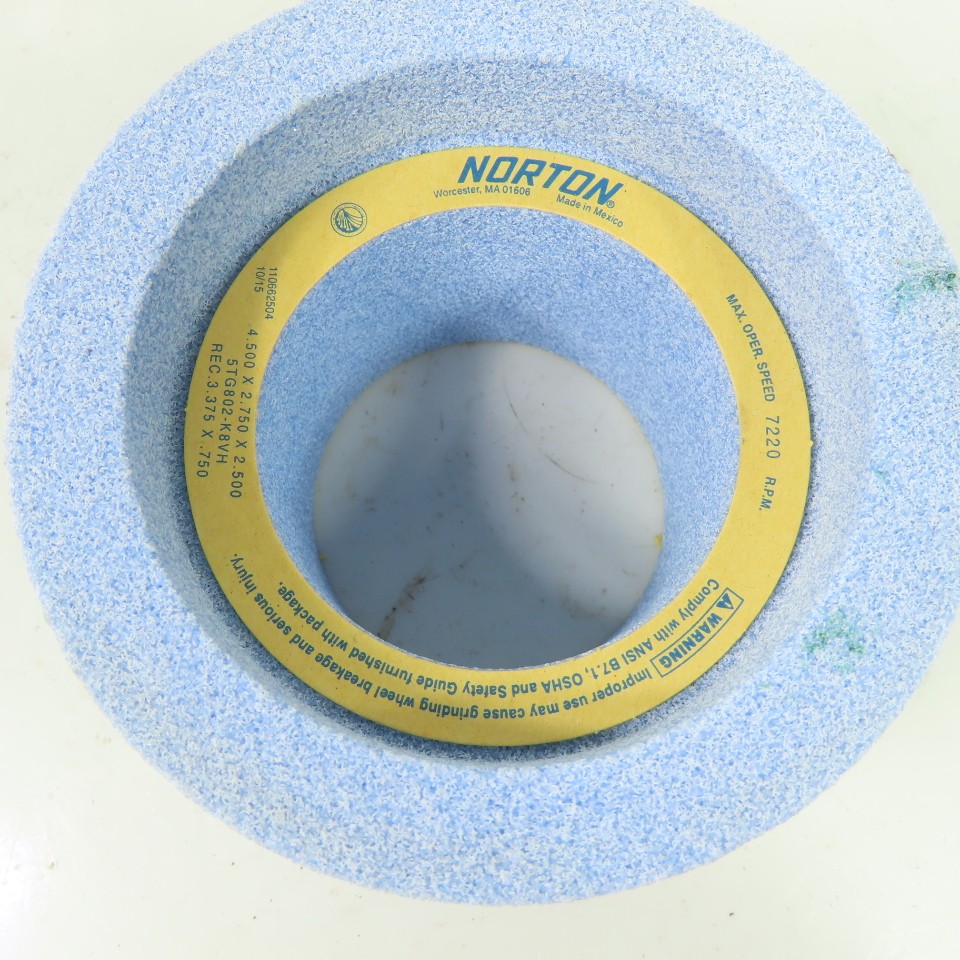Norton 110662504 5TG802-K8VH Cup Grinding Wheel 4.500 x 2.750 x 2.500 7220 RPM