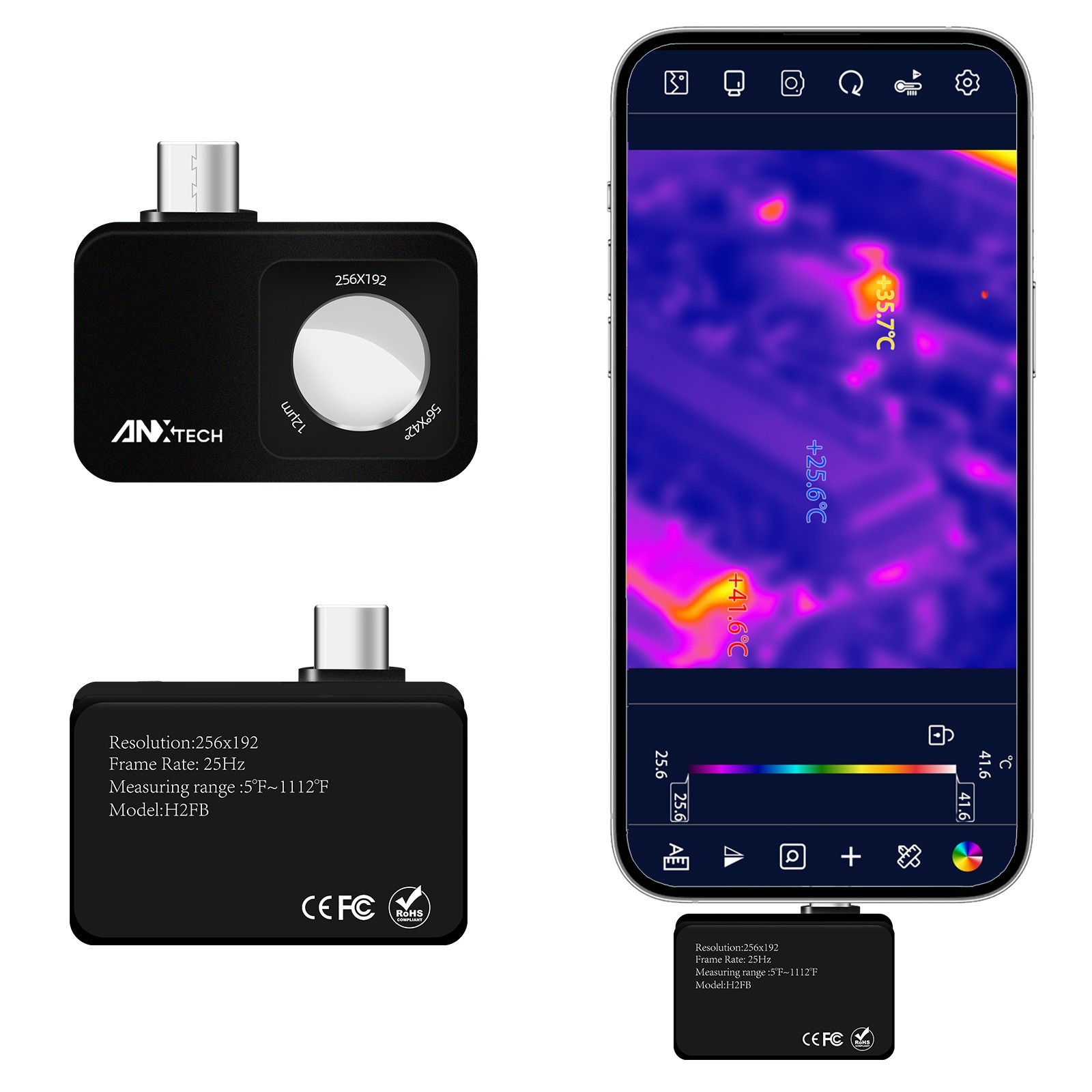 ANXTECH Thermal Imaging Camera Super IR 512×384 Thermal Imager for Android TypeC