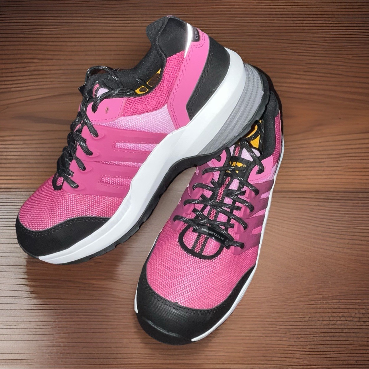 Women’s Sz 7W Cat Streamline Composite Toe Shoe Pink & Black Tennis Shoes