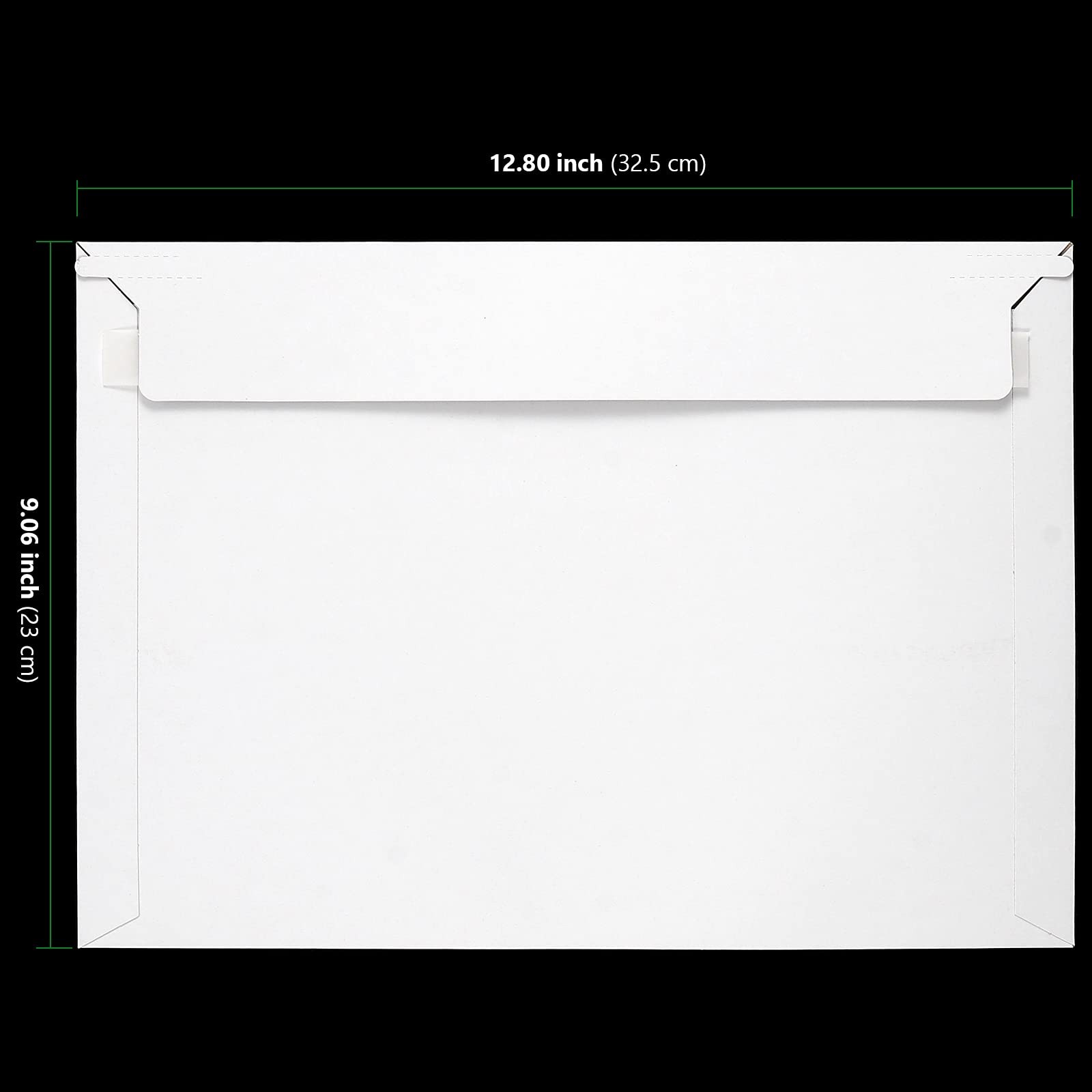 100 Pack 12.8×9 Inch White Rigid Mailers Self Seal Stay Flat Cardboard Bulk
