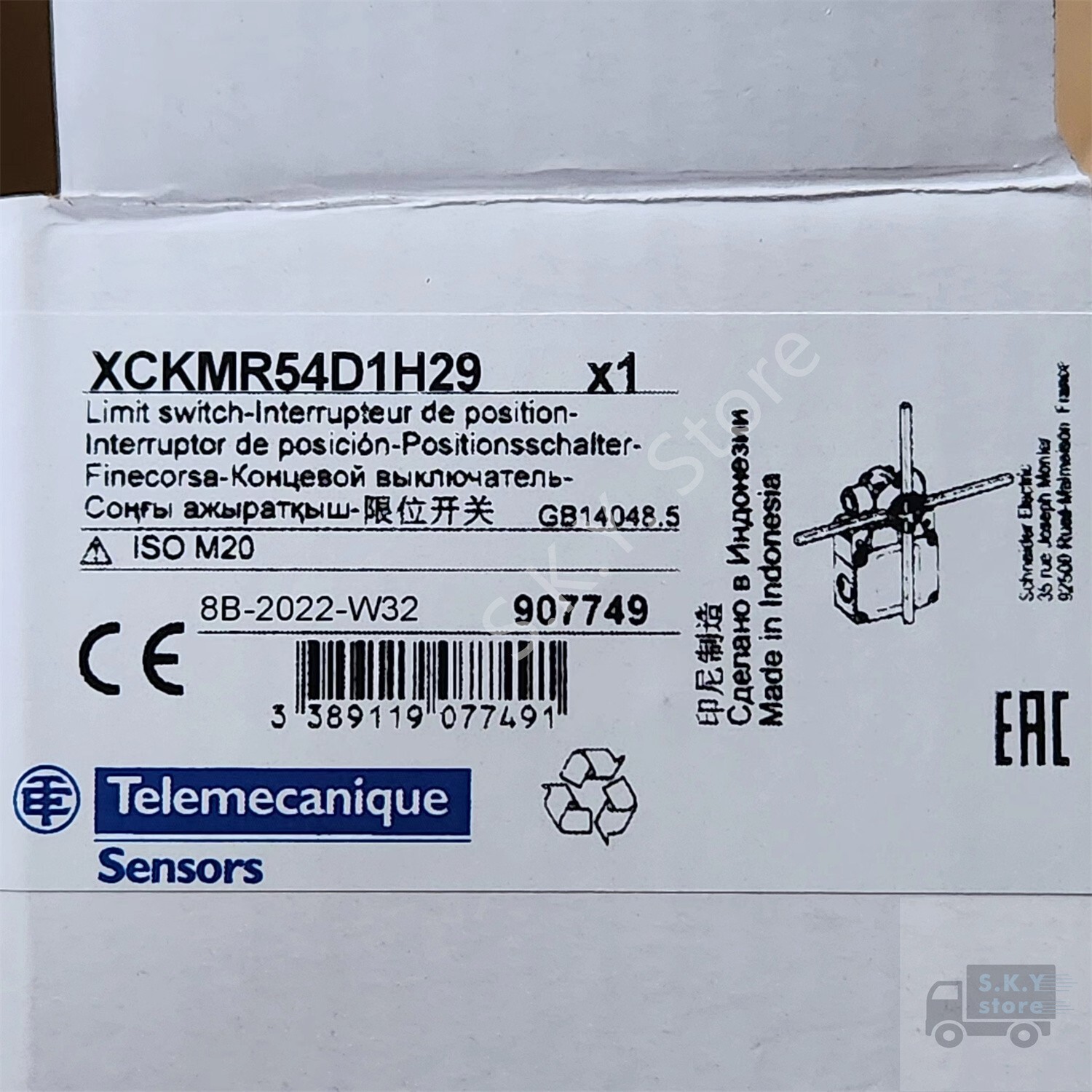 1 x New in Box XCKMR54D1H29 Telemecanique LIMIT SWITCH, Free shipping