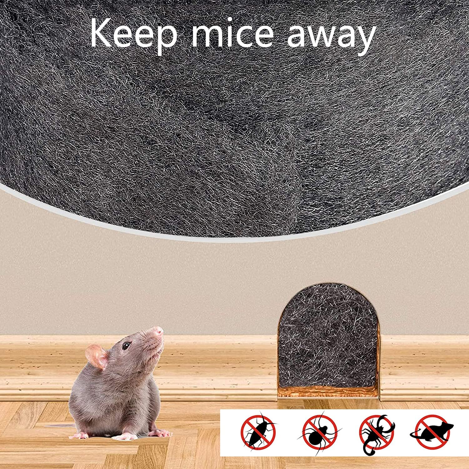 Steel Wool for Mice Control – |15FT (150G)| – Steel Wool 0000 Fill Fabric Fine W