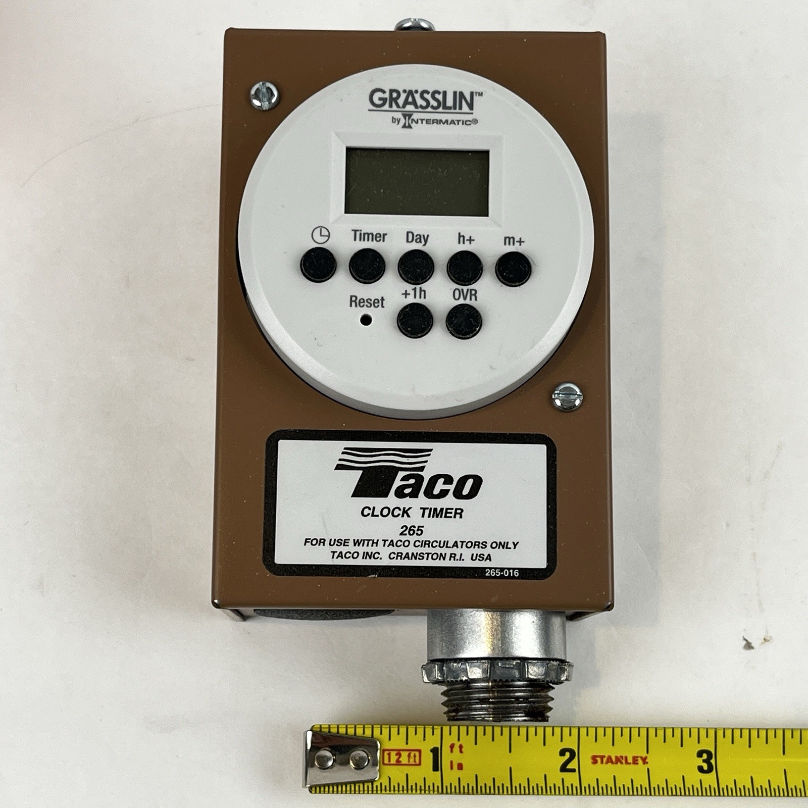 Taco 265-3 Digital Timer-w/ 1/2” Adapters-New w/ Instructions in Ripped Box