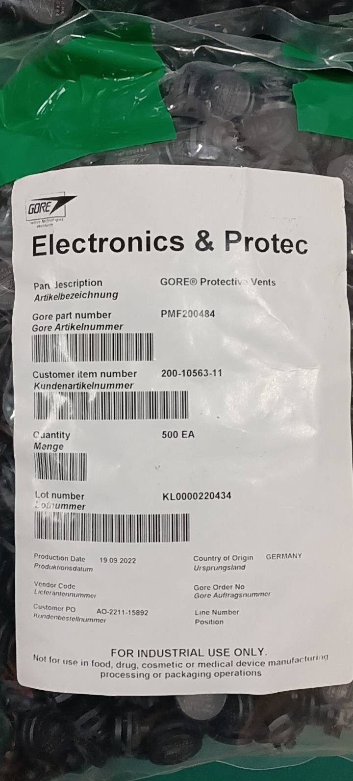 10 pcs pk GORE Industrial Membrane Vents NEW p/n PMF200484 PMF 200484 Snap Fit