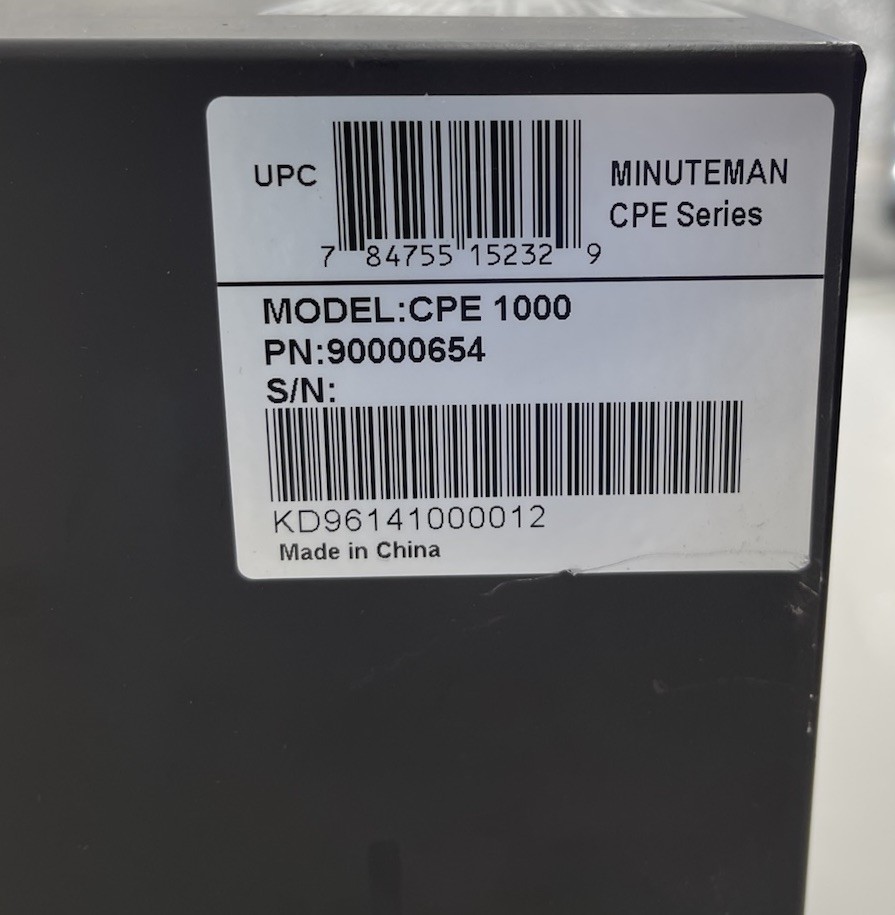 MINUTEMAN CPE 1000 POWER SUPPLY