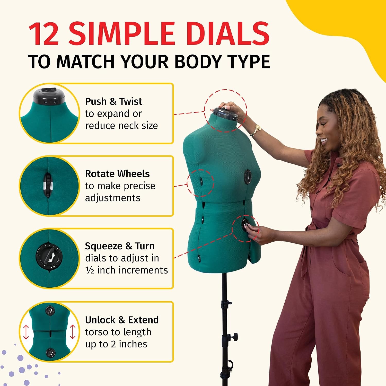 Dritz Sew You Adjustable Dress Form Small Medium US 4 12
