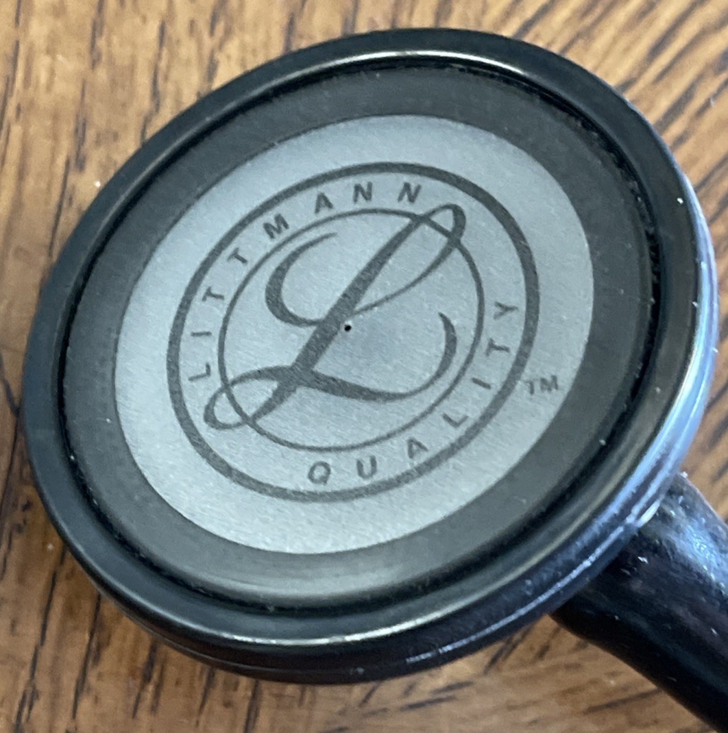 3M Master Cardiology Stethoscope, Stainless Steel with Black-Finish Chestpiece!