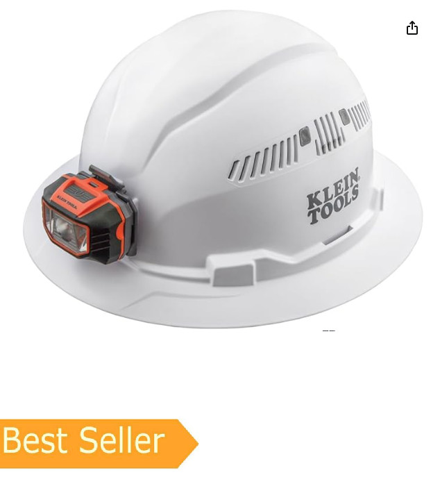 Klein Tools 60407 Hard Hat, Light, Vented Full Brim Style, Padded