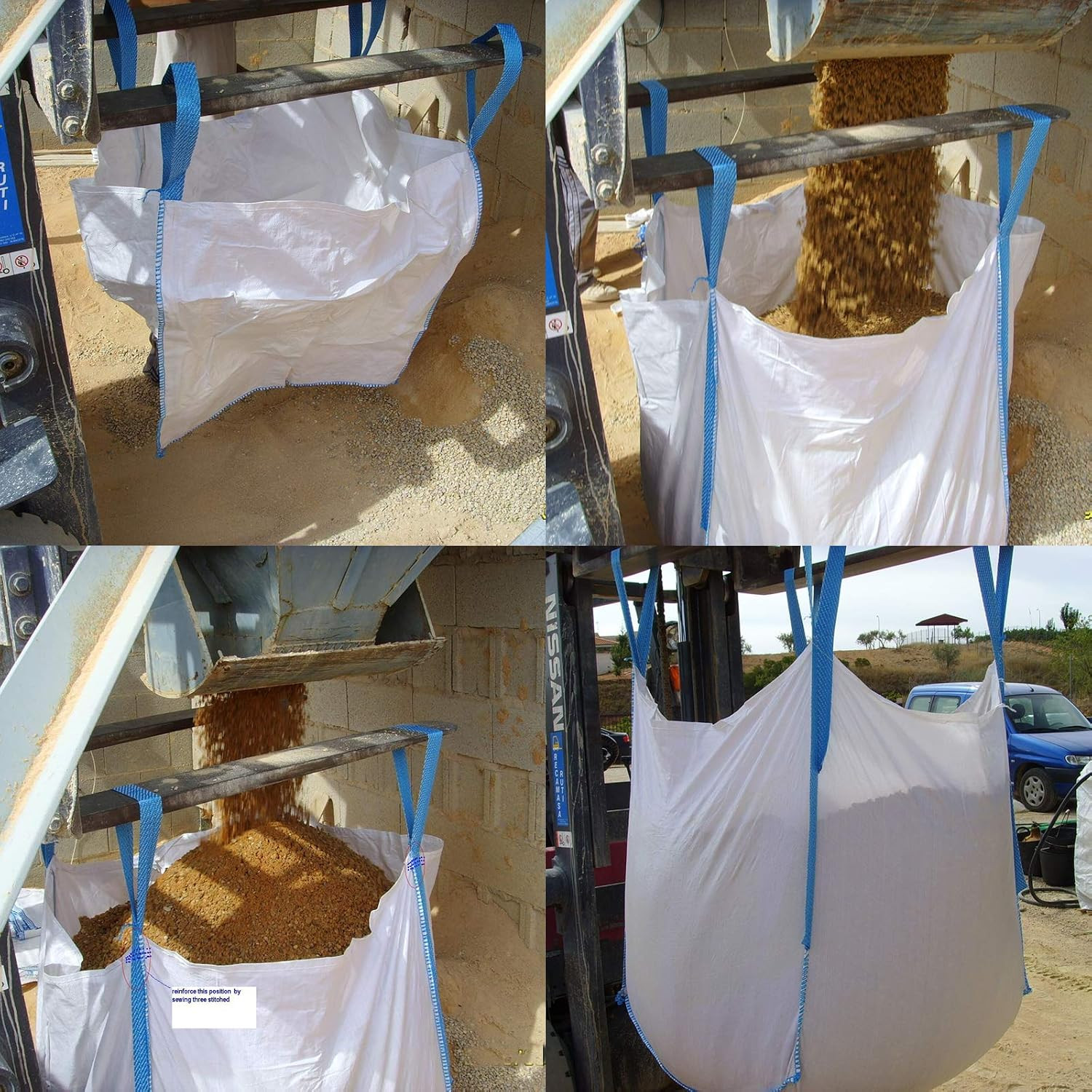 & Secbolt FIBC Bulk U Panel One Ton Bag, Sand Bag, 35″L X 35″W X 35″H, 180 Gall