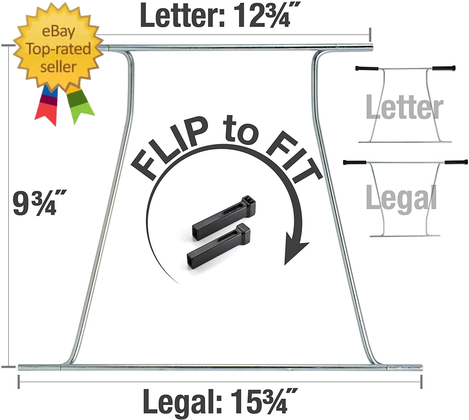 Universal Hanging File Frame, Letter and Legal Size, Rails 24 to 27, Steel 1 Set