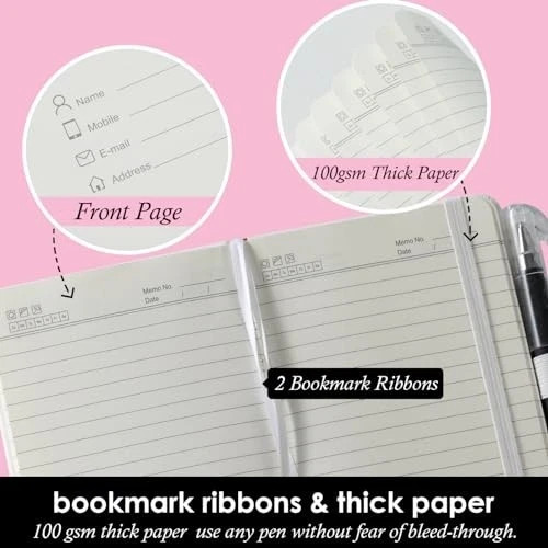 Small Notebook Pocket Size Journal 3.7″ x 5.7″ (3 Pack), A6 Mini A6 3 White