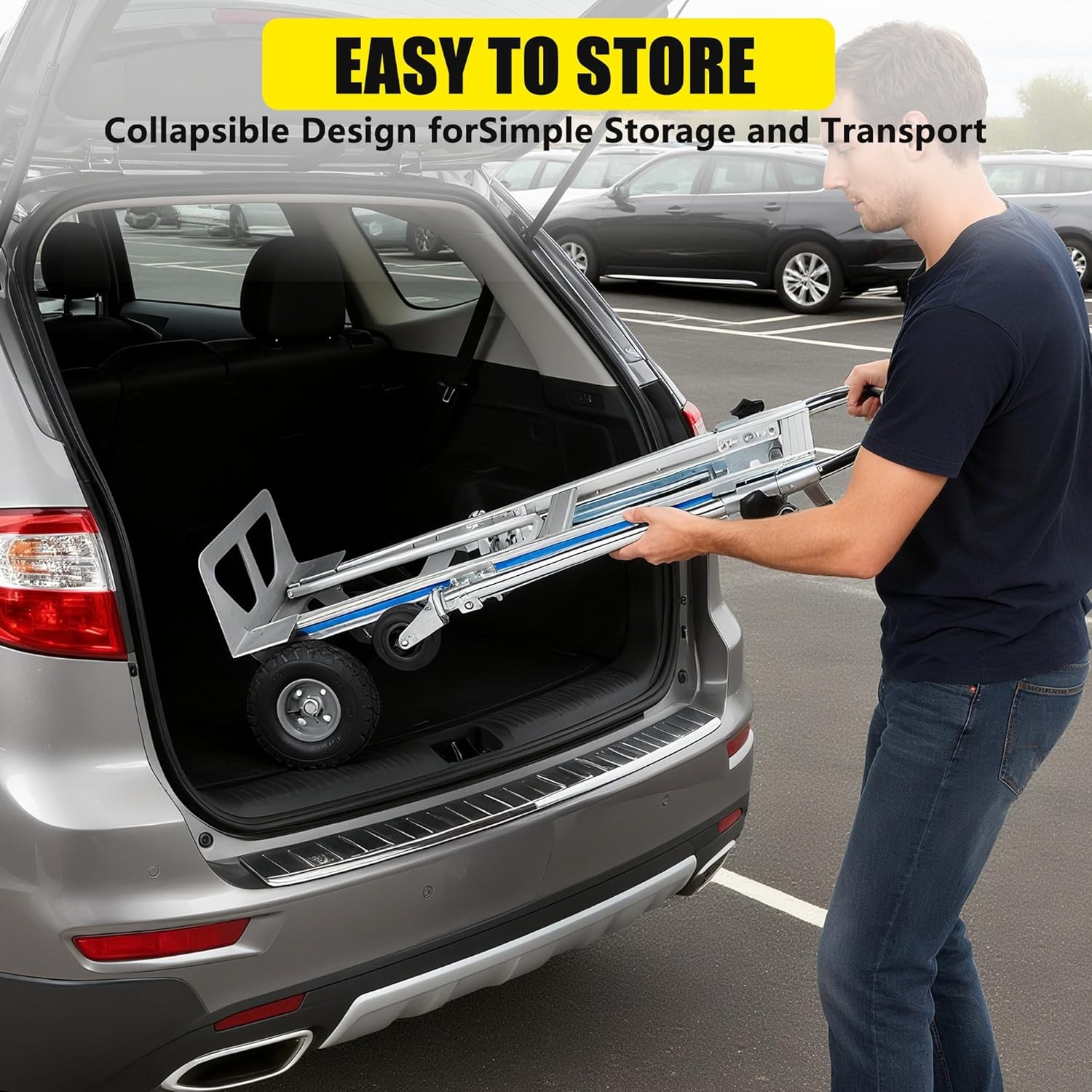Aluminum Folding Hand Truck 550 LBS Capacity Convertible Hand Truck Dolly Cart