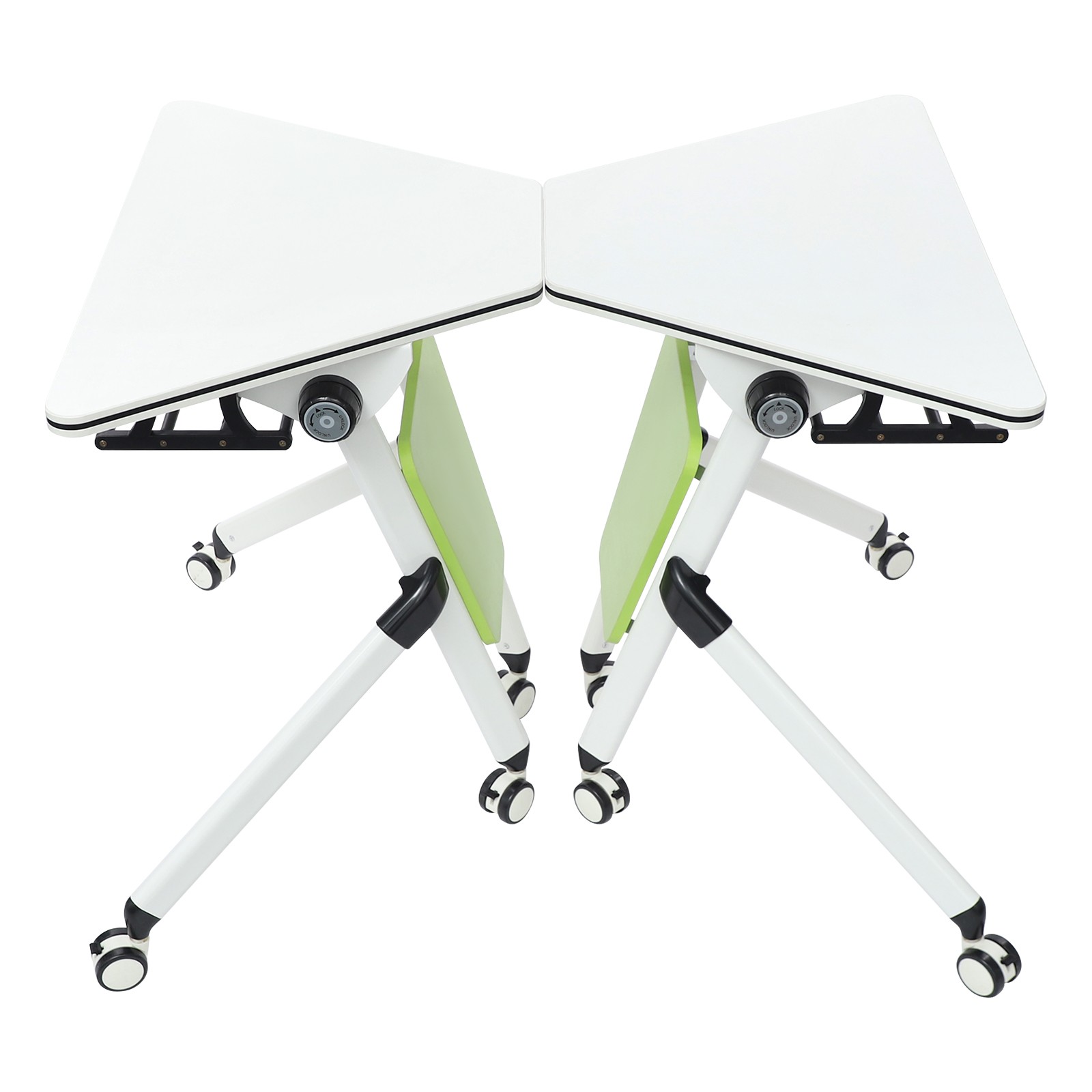 Modern Modular Folding Conference Table, Flip Top Training Desk with Wheels