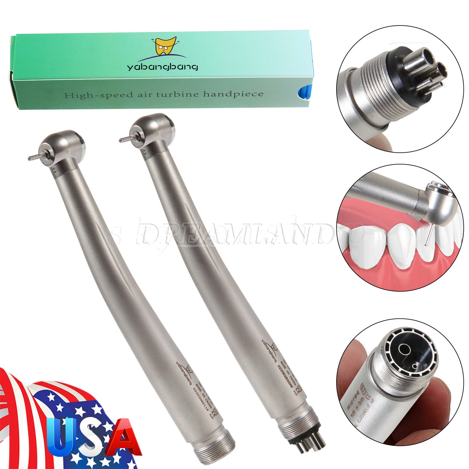 1-10 Yabangbang Dental LED E-generator/ High Speed Handpiece 4/2 Hole NSK Style