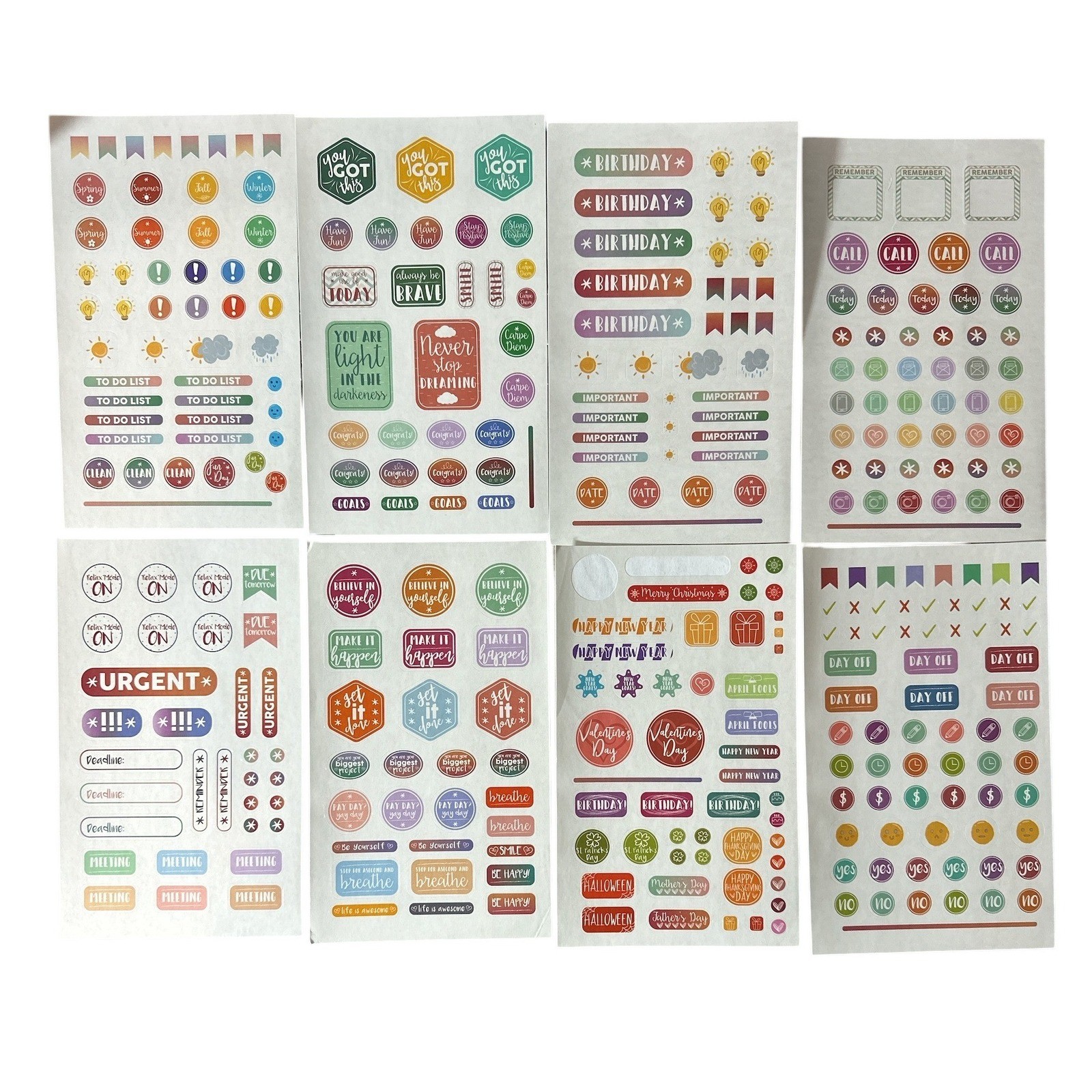 HUGE Erin Condren Planner Lot Leather Folio Stickers Calendar Dashboards & MORE