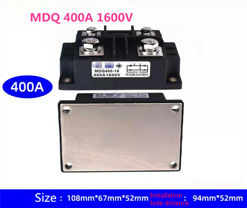 1Pc MDQ100A/200A/300A/400A/500A/1000A 1600V Single Phase Diode Bridge Rectifier