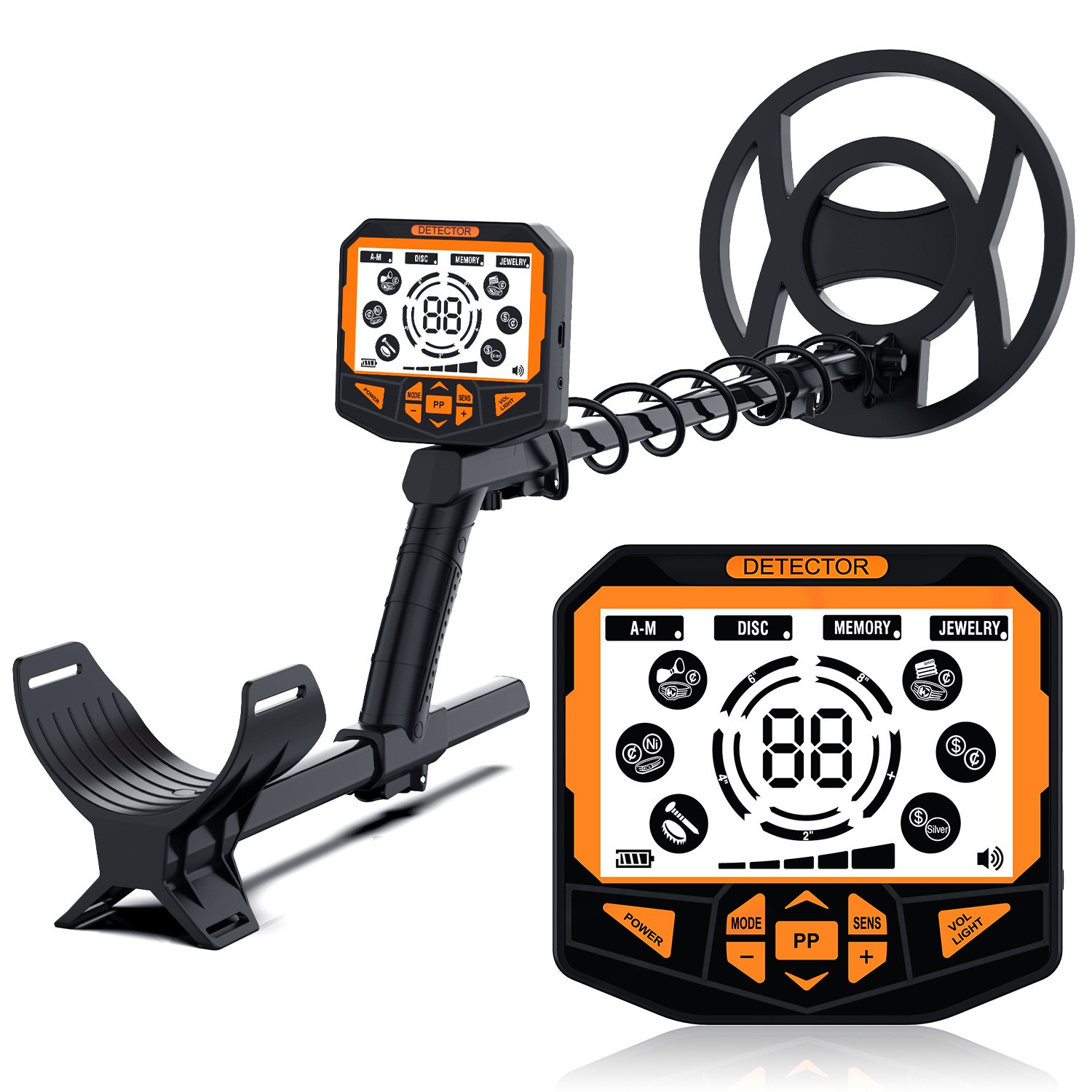 Metal Detector – 5.8KHz,Adjustable Sensitivity,22cm Depth for Coins/Jewelry