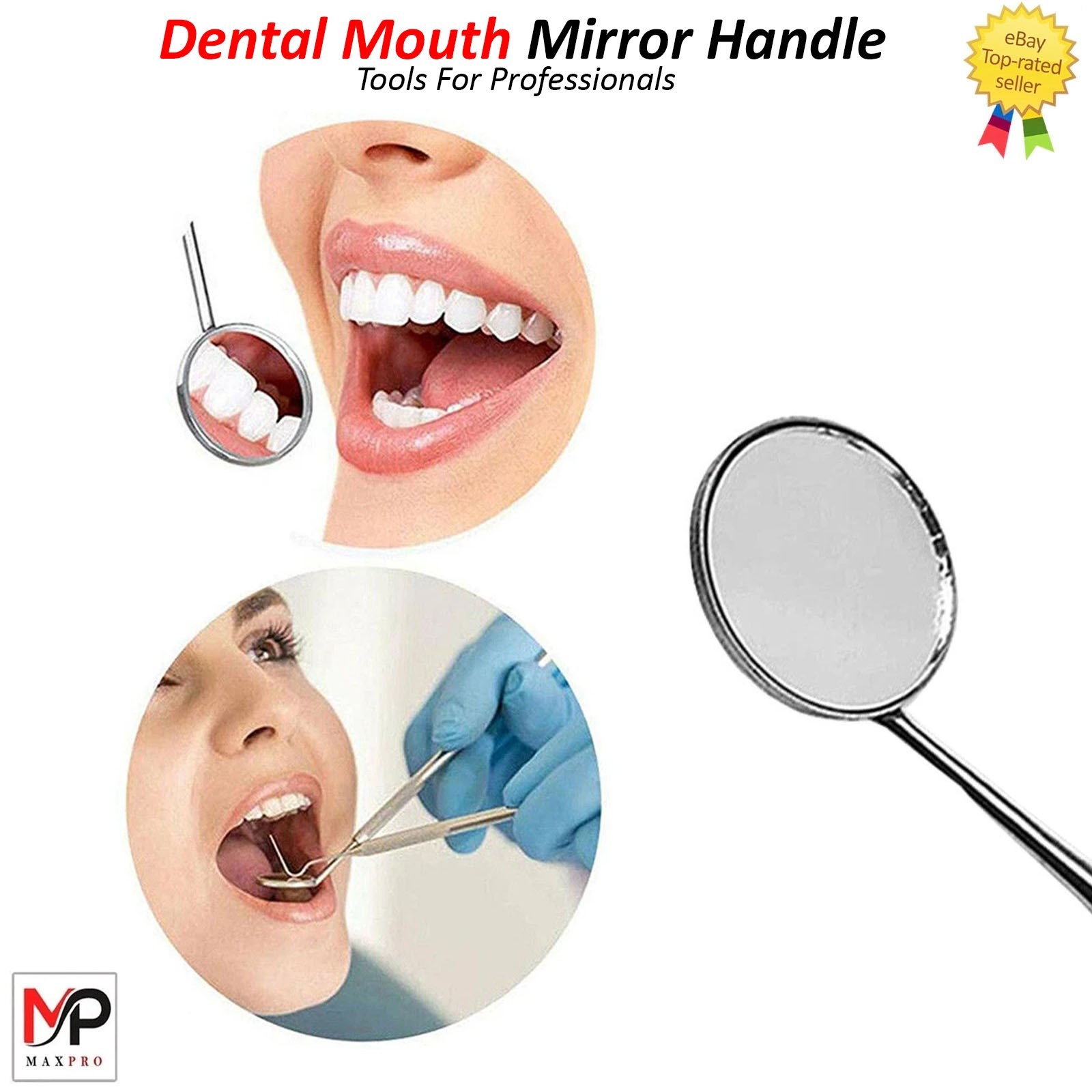 Dental Mouth Mirror #5 W/Handle For Teeth’s ENT Dental Inst German Grade